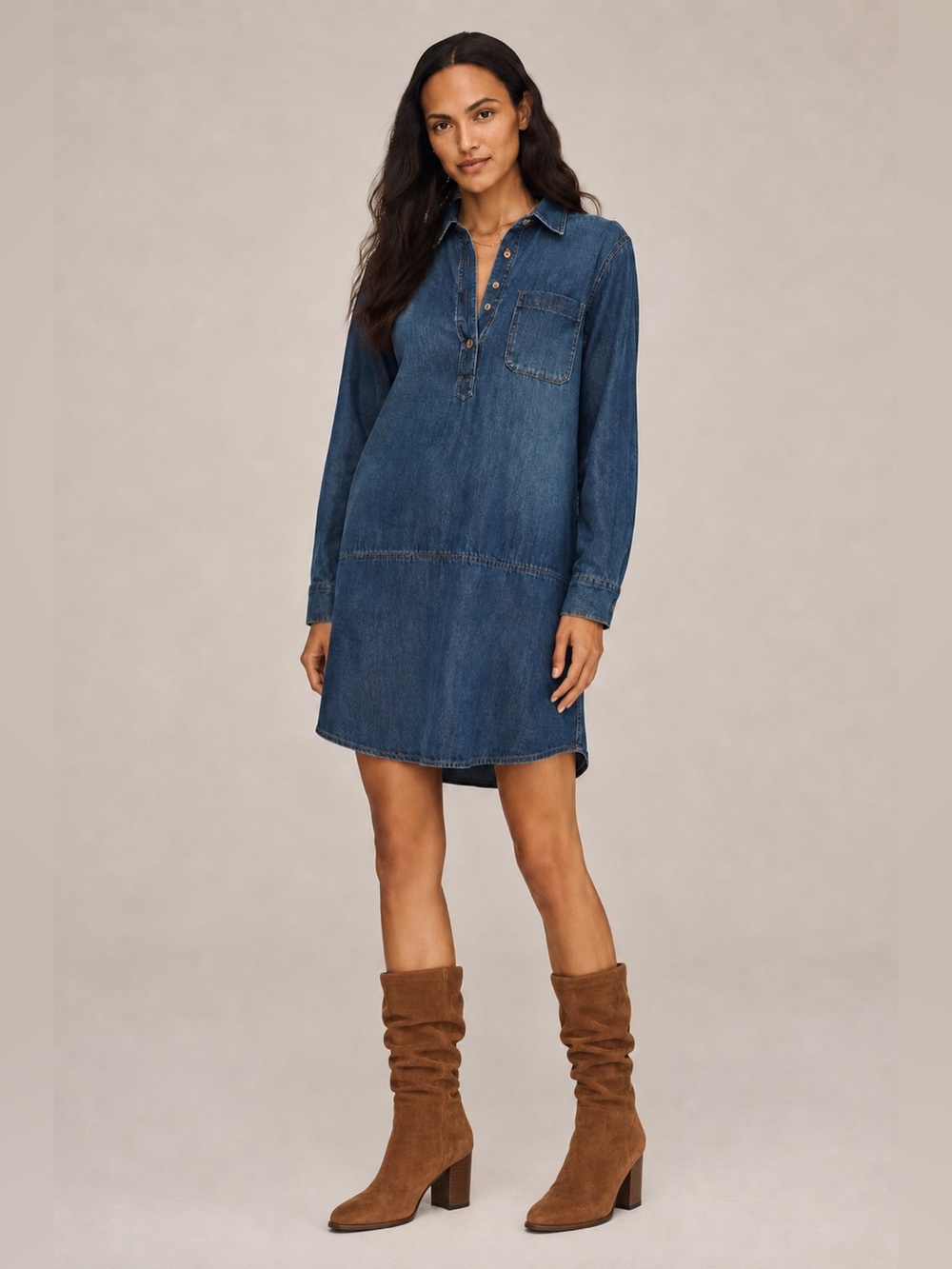100% cotton gap $108 denim popover dress